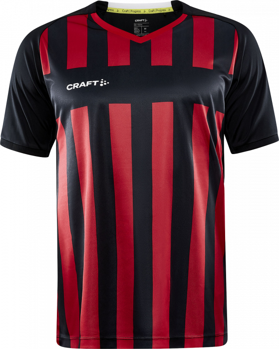 Craft - Progress 2.0 Stripe Jersey Junior - Negro & rojo